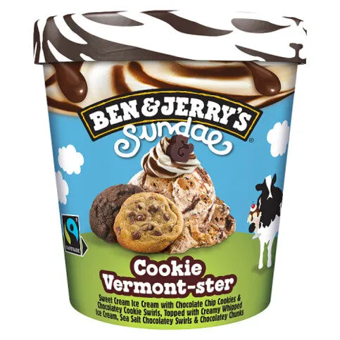 Ben & Jerry's Ice Cream Tub Cookie Vermont-ster Sundae 427 ml