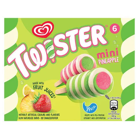 Heartbrand Twister Mini Pineapple Ice Lolly 6x 50ml