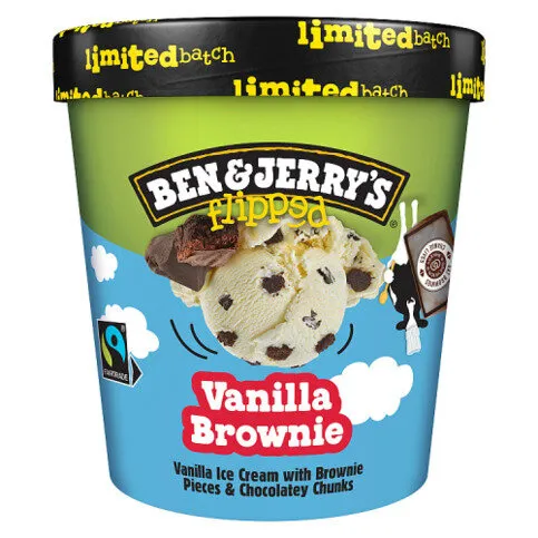 Ben & Jerry's Flipped Ice Cream Tub Vanilla Brownie 465 ML