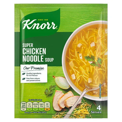 Knorr Super Chicken Noodle Dry Packet Soup 4 Servings 4x 51 g
