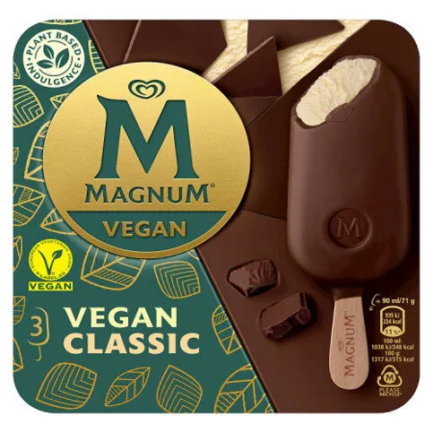 Magnum Vegan Ice Cream Sticks Classic 3 x 90 ml