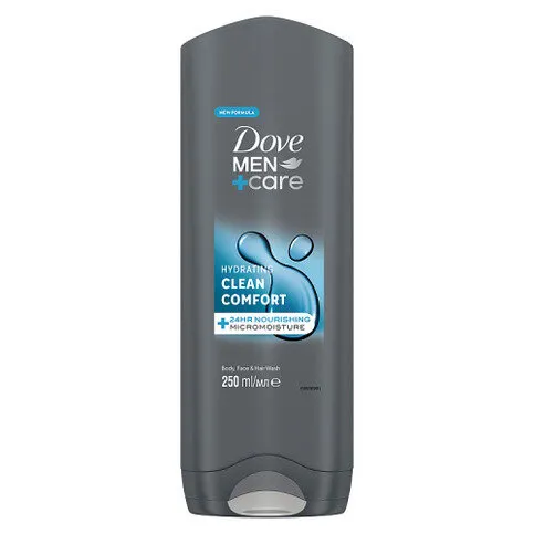 Dove Men+Care Hydrating Clean Comfort 3-in-1 Hair, Face and Body Wash 250 ml