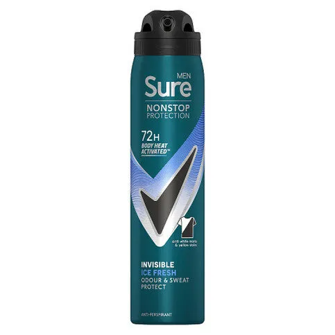 Sure Men Nonstop Protection Anti-Perspirant Aerosol Invisible Ice Fresh 250 ml