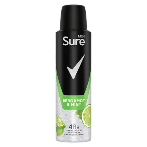Sure Men  Anti-Perspirant Aerosol Bergamot & Mint 150 ml 