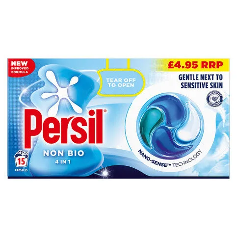 Persil Non Bio 4 in 1 fast-dissolving laundry capsules, 15 washes