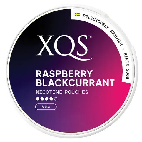 XQS 20 Raspberry Blackcurrant Nicotine Pouches 8mg
