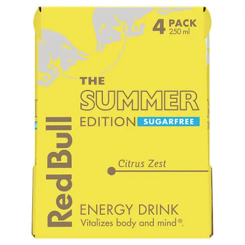 Red Bull The Summer Edition Citrus Zest Energy Drink 4x250ml