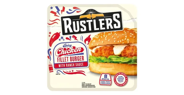 Rustlers Spicy Chicken Fillet Burger with Ranch Sauce 159g