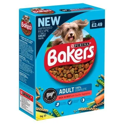 Bakers Adult Dry Dog Food Beef & Veg 1kg