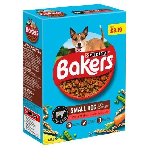 Bakers Small Dog Dry Dog Food Beef and Veg 1.1kg