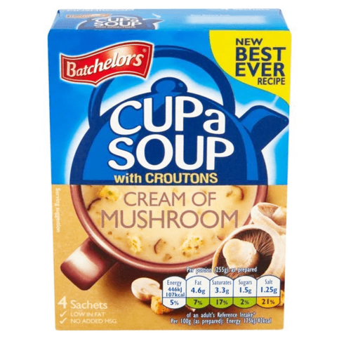 Batchelors Cup a Soup Cream of Mushroom with Croutons 4 Sachets 99g