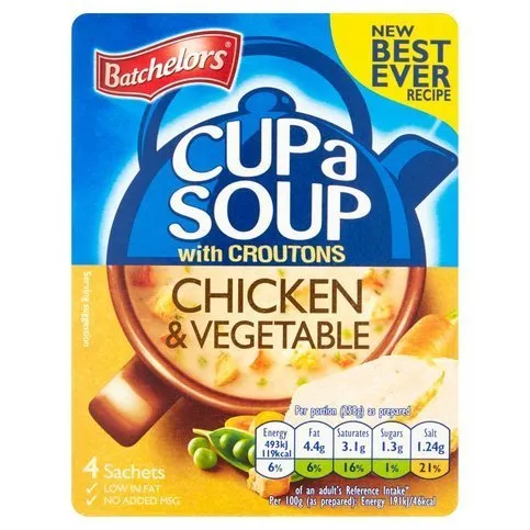 Batchelors Cup a Soup Chicken & Vegetable with Croutons 4 Sachets 110g