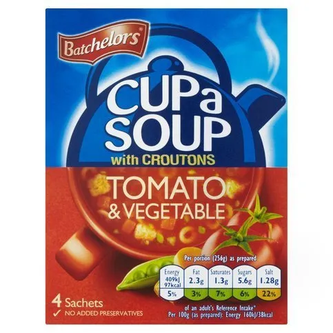 Batchelors Cup a Soup Tomato & Vegetable with Croutons 4 Sachets 104g