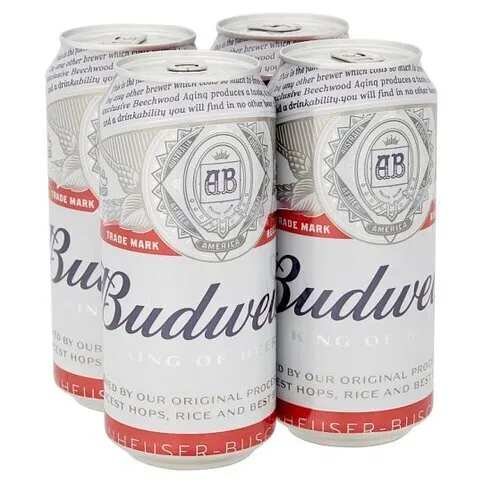 Budweiser Lager Beer Cans 4 x 440ml