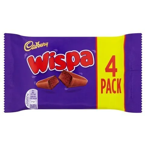 Cadbury Wispa Chocolate Bar 4 Pack 102g