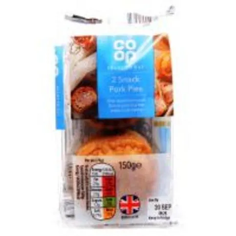 Co-op 2 Snack Pork Pies 150g