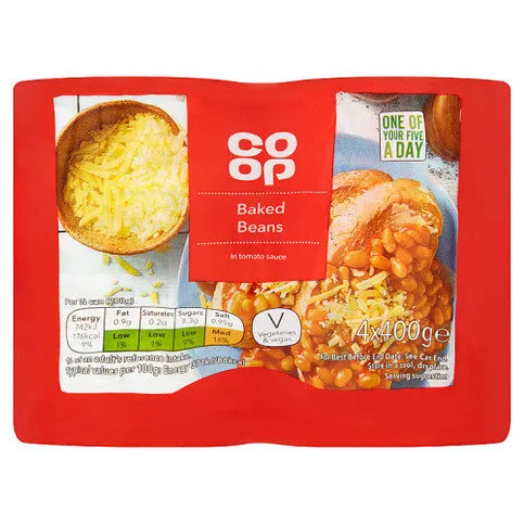 Co-op Baked Beans in Tomato Sauce 4 x 400g