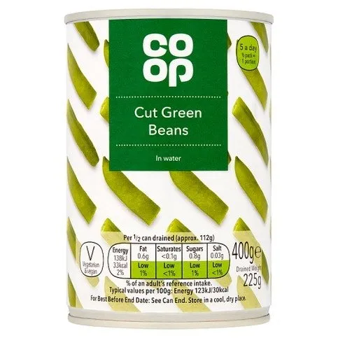 Co Op Cut Green Beans in Water 400g