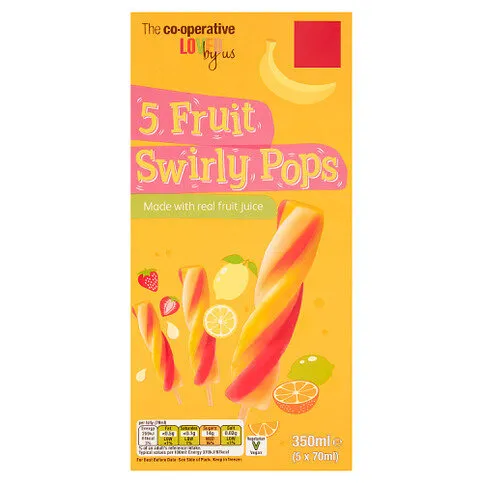 Co-op Fruit Swirly Pops 5 x 70ml