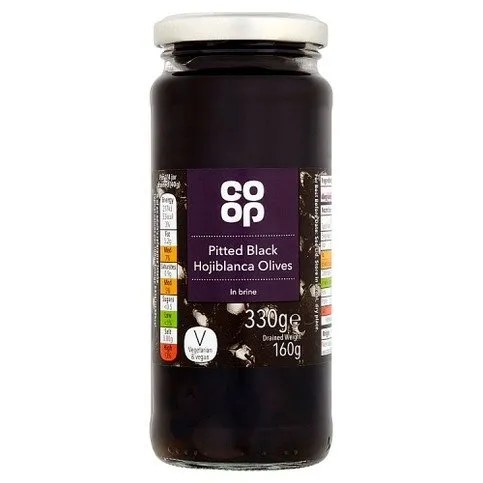 Co-op Pitted Black Hojiblanca Olives in Brine 330g