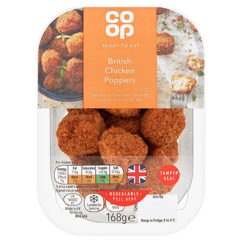 Co-op British Chicken Poppers 168g