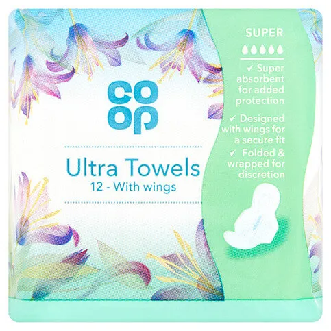 Co-op 12 Ultra Towels with Wings Super