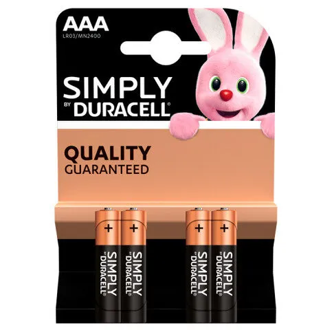 Duracell Simply AAA Alkaline Batteries 4 Counts