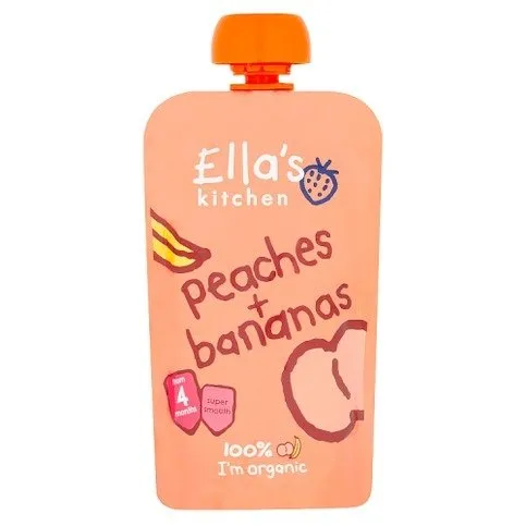 Ella's Kitchen Organic Peaches + Bananas Pouch 4+ Months 120g