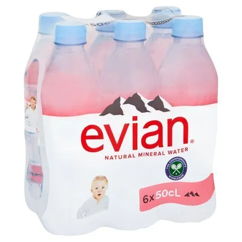 Evian Still Natural Mineral Water 6 x 500ml