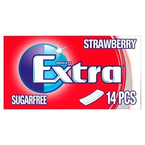 Extra Strawberry Chewing Gum Sugar Free 14 Sticks