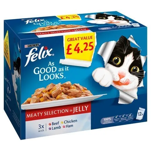 Felix As Good As It Looks Cat Food Meaty 100g (Box)