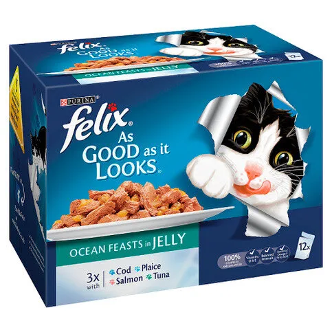 Felix As Good As It Looks Ocean Feast Selection in Jelly 12 x 100g