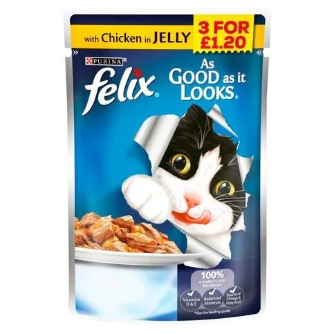 Felix As Good As It Looks Cat Food Chicken In Jelly 100g