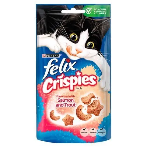 Felix Crispies Cat Treats Flavoured with Salmon and Trout 45g