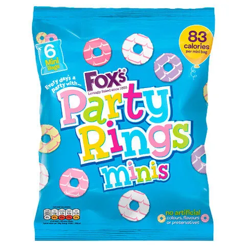 Foxs Party Ring Minis 6pk 6x21g