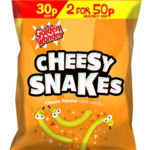 Golden Wonder Cheesy Snakes Crisps 22g
