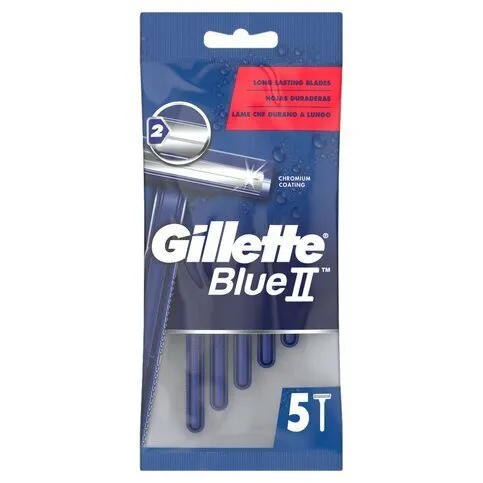 Gillette Blue II Men's Disposable Razors 5 Pack