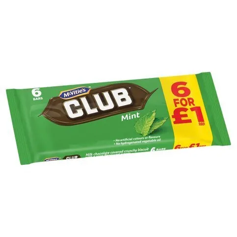McVitie's Club Mint 6 x 22g