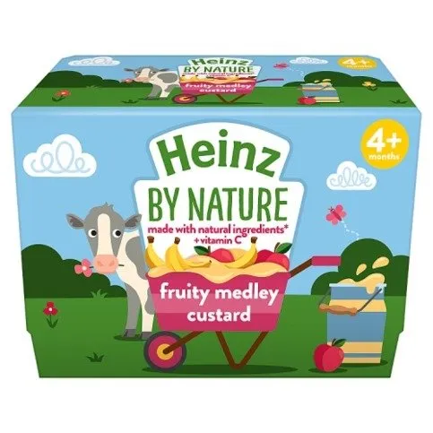 Heinz 4+ Months By Nature Fruit Medley Custard 4 x 100g