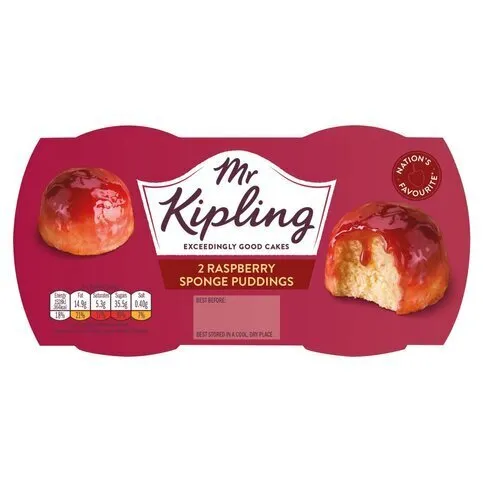 Mr Kipling Raspberry Sponge Puddings 2 x 95g