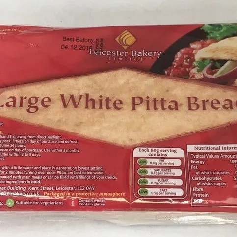 Leicester Bakery White Pitta Bread 6 Pack