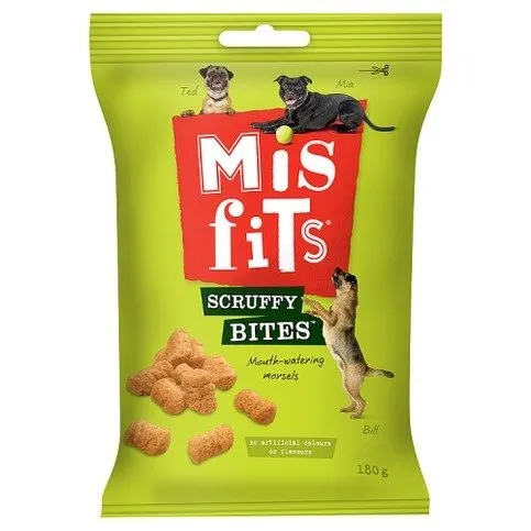 MISFITS Scruffy Bites Dog Treats 180g