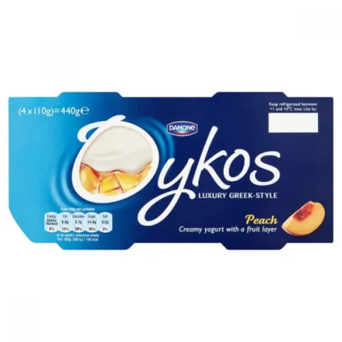 Oykos Greek-Style Peach Yogurt 4x110g 