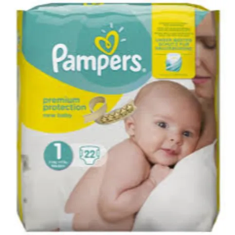 Pampers Premium Protection Size 1, 22 Nappies, 2-5kg, Carry Pack