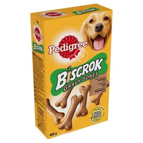 Pedigree Biscrok Gravy Bones Dog Biscuit Treats 400g