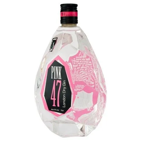 Pink 47 London Dry Gin 70cl, with Free Diamond Bottle Light
