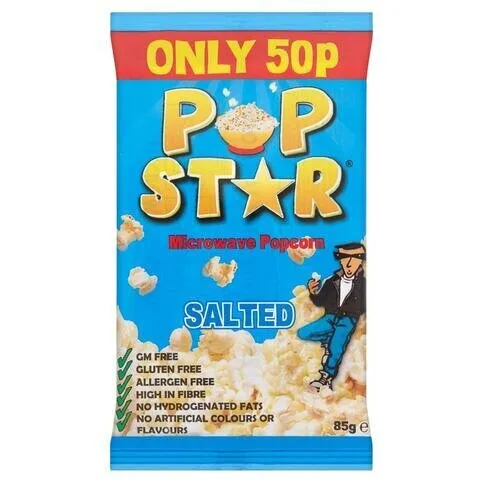 Pop Star Popcorn Salted 85g