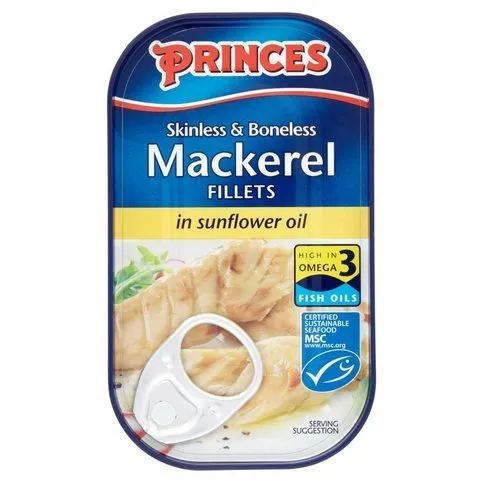Princes Mackerel Fillets in Sunflower Oil 125g