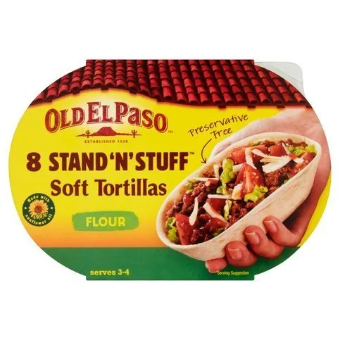 Old El Paso Stand 'N Stuff 8 Soft Tortillas Boats Flour 193g