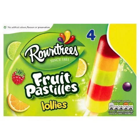 Rowntrees Fruit Pastilles Lollies 4 x 65ml